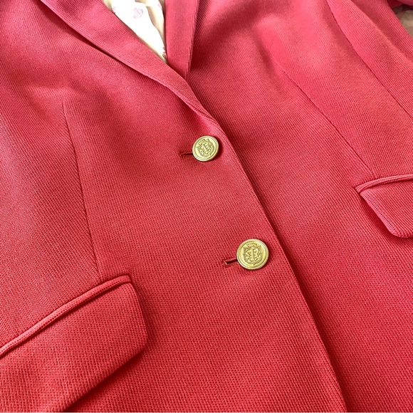 Classic Talbots Deep Coral Blzaer Size 10 EUC - Picture 9 of 13